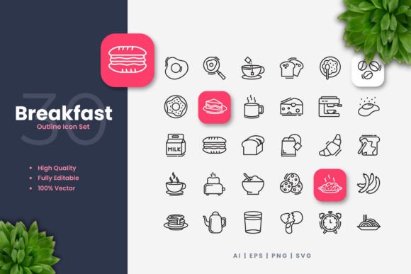 Breakfast Icons: A Versatile and Clean Design Solution