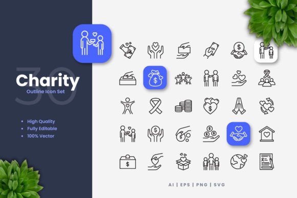 Charity Icons: Clean, Customizable, and Versatile