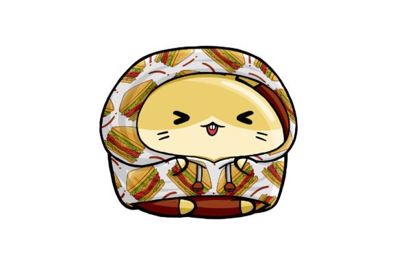 Cute Hamster in Fast Food Hoodie: A Fun Design Asset