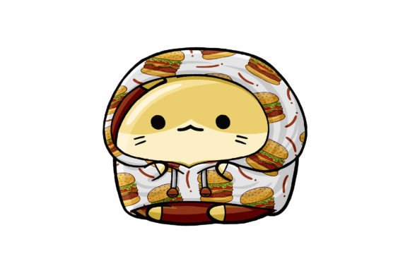 Cute Hamster Wearing Fast Food Hoodie 02: A Versatile Illustration for Modern Branding and Design