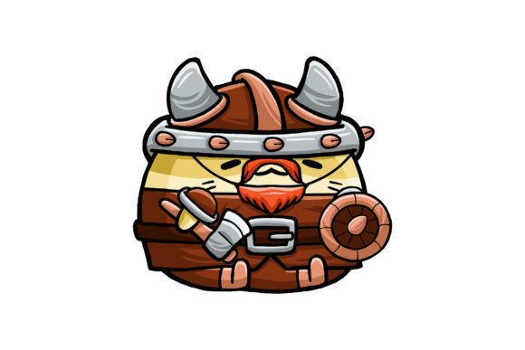Cute Hamster Wearing Viking Vector Style