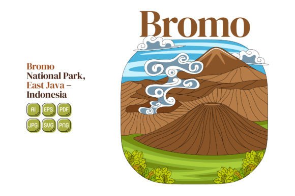 Discover the Beauty of Bromo National Park Vector Illustration