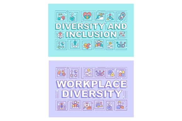 Diversity and Inclusion Word Banner Set