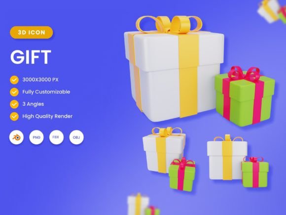 Enhance Your Projects with 3D Gift Illustration
