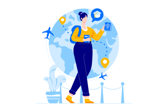 Enhance Your Projects with Study Abroad Vector Illustration