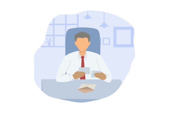 Happy Man Got an Important Letter: A Versatile Vector