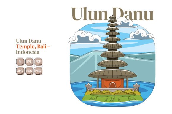 Unlocking Creative Potential with Ulun Danu Temple Vector Illustration