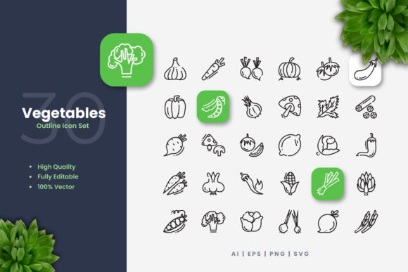 Vegetables Icons: A Versatile Tool for Your Creative Projects